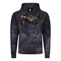 Cloud Black black angus cow Vintage Hoodie - LillyAllenDesigns