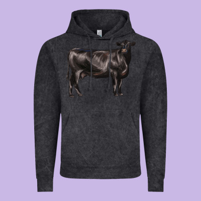 Black Angus Cow Vintage Hoodie Designed By Lillyallendesigns