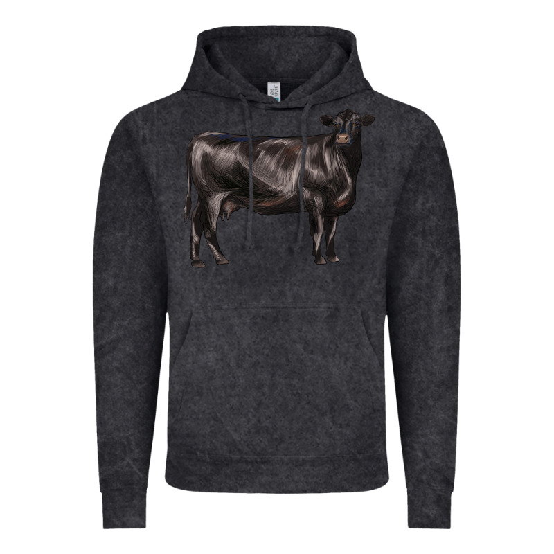 Black Angus Cow Vintage Hoodie by LillyAllenDesigns | Teevron
