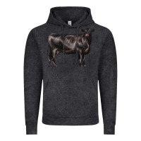 Vintage Black black angus cow Vintage Hoodie - LillyAllenDesigns