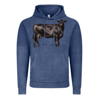 Vintage Denim black angus cow Vintage Hoodie - LillyAllenDesigns