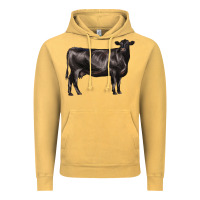 Vintage Mustard black angus cow Vintage Hoodie - LillyAllenDesigns