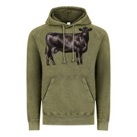 Vintage Olive black angus cow Vintage Hoodie - LillyAllenDesigns