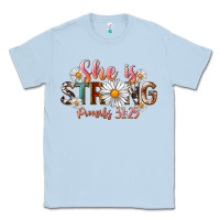 Dusty Blue Western She Is Strong Classic Tee - LillyAllenDesigns