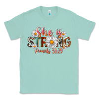 Seafoam Western She Is Strong Classic Tee - LillyAllenDesigns
