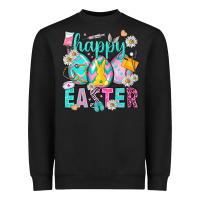 Black Happy Easter Egg Nurse Heavyweight Sweatshirt - HowdyJamesFarm