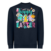 Navy Happy Easter Egg Nurse Heavyweight Sweatshirt - HowdyJamesFarm