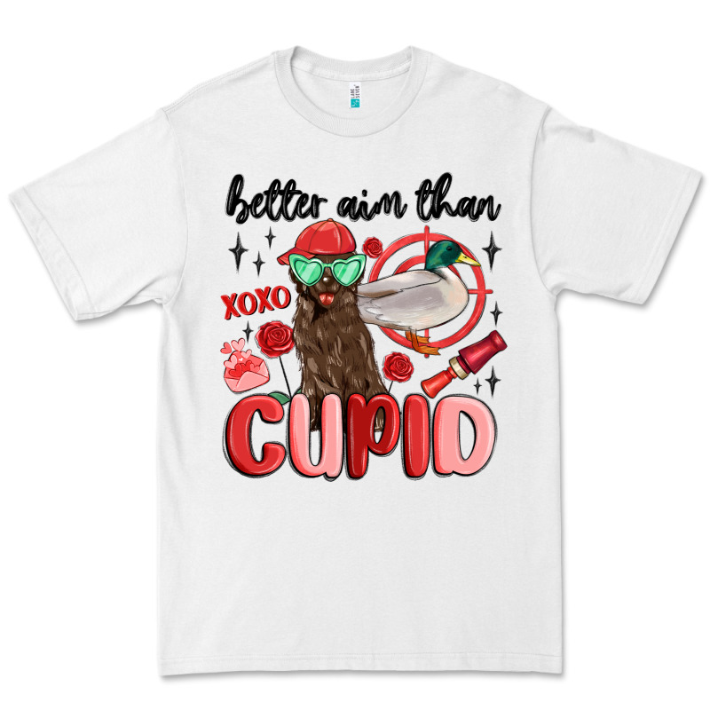 Better Aim Than Cupid With Dog And Duck Premium Tee by MaliasSmallBusiness | Teevron