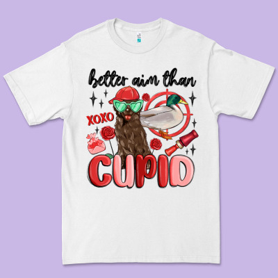 Better Aim Than Cupid With Dog And Duck Premium Tee Designed By Maliassmallbusiness