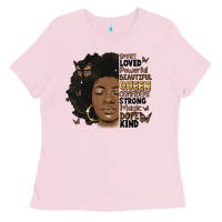 Bubblegum Pink afro woman smart loved powerful Ladies Tee - MaliasSmallBusiness