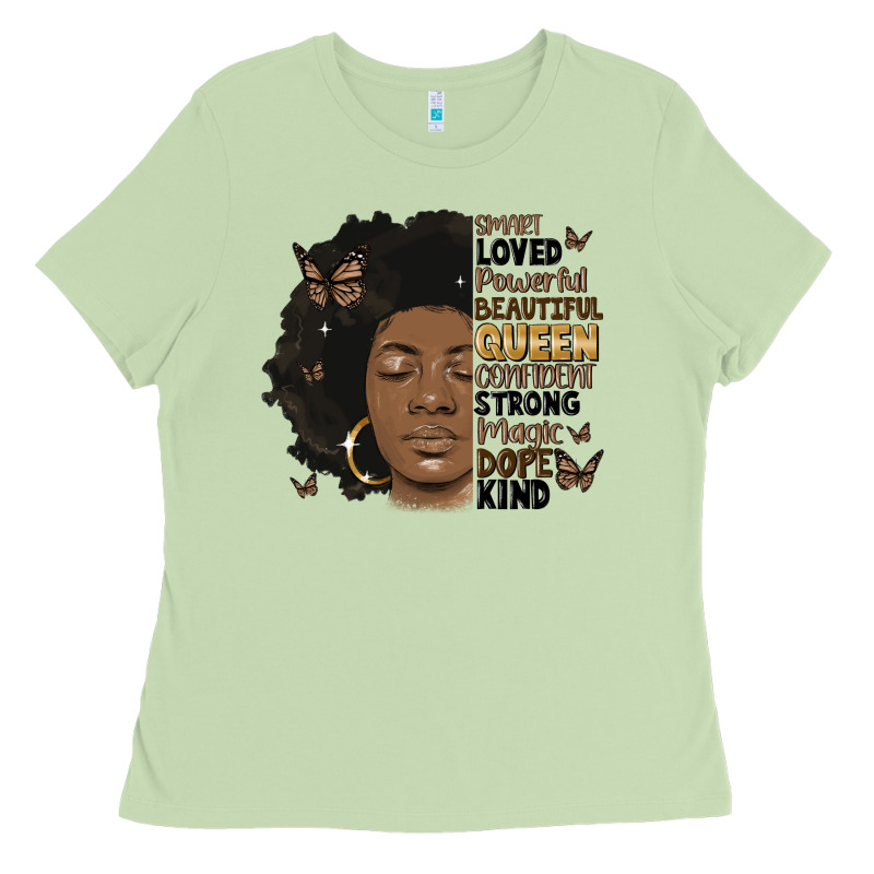 Afro Woman Smart Loved Powerful Ladies Tee by MaliasSmallBusiness | Teevron