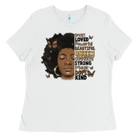 White afro woman smart loved powerful Ladies Tee - MaliasSmallBusiness