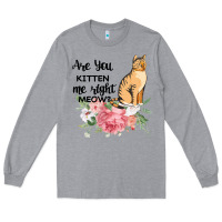Heather Grey Are you kitten me right meow Long Sleeve Tee - Bettercallsaul