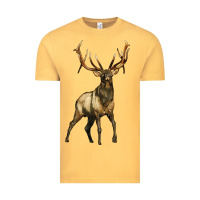 Vintage Mustard elk deer Vintage Tee - LillyAllenDesigns