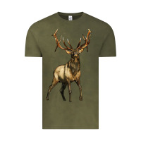 Vintage Olive elk deer Vintage Tee - LillyAllenDesigns