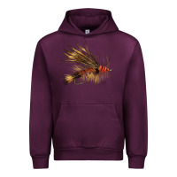 Mauve Wine Fish Fly Urban Hoodie - LillyAllenDesigns