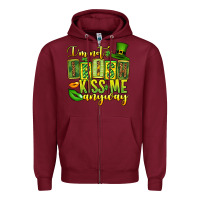 Burgundy St. Patrick's I am not irish kiss me anyway Zipper Hoodie - OliviaCreatesArt