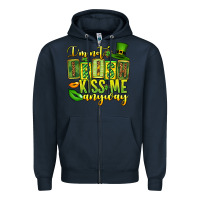 Navy St. Patrick's I am not irish kiss me anyway Zipper Hoodie - OliviaCreatesArt