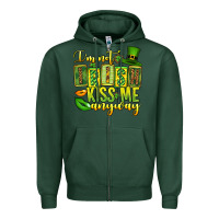 Sports Green St. Patrick's I am not irish kiss me anyway Zipper Hoodie - OliviaCreatesArt