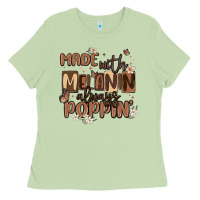 Matcha made with melanin always poppin Ladies Tee - MaliasSmallBusiness