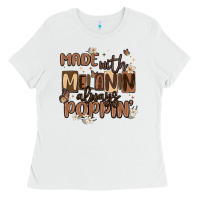 White made with melanin always poppin Ladies Tee - MaliasSmallBusiness