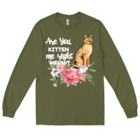 Army Green Cat Maine coon gift kidding kitten meow pussycat Long Sleeve Tee - Bettercallsaul