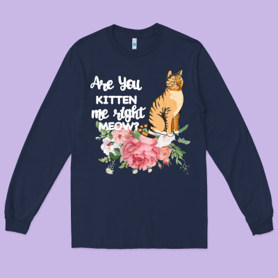 Cat Maine Coon Gift Kidding Kitten Meow Pussycat Long Sleeve Tee Designed By Bettercallsaul