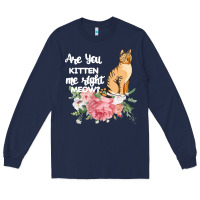 Navy Cat Maine coon gift kidding kitten meow pussycat Long Sleeve Tee - Bettercallsaul