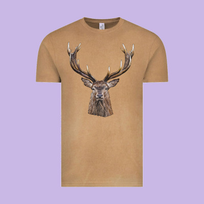Elk Deer Head Vintage Tee Designed By Lillyallendesigns