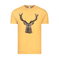 Vintage Mustard elk deer head Vintage Tee - LillyAllenDesigns