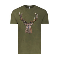 Vintage Olive elk deer head Vintage Tee - LillyAllenDesigns
