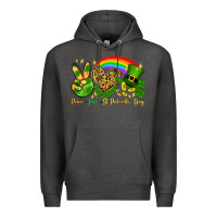 Charcoal Heather Peace love St. Patrick's Day Premium Hoodie - OliviaCreatesArt