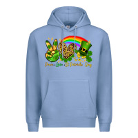 Colony Blue Peace love St. Patrick's Day Premium Hoodie - OliviaCreatesArt