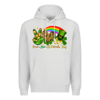 Dove Grey Peace love St. Patrick's Day Premium Hoodie - OliviaCreatesArt
