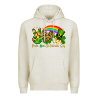 Oatmeal Heather Peace love St. Patrick's Day Premium Hoodie - OliviaCreatesArt