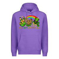 Purple Peace love St. Patrick's Day Premium Hoodie - OliviaCreatesArt