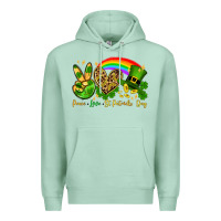Seafoam Peace love St. Patrick's Day Premium Hoodie - OliviaCreatesArt