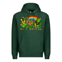 Sports Green Peace love St. Patrick's Day Premium Hoodie - OliviaCreatesArt