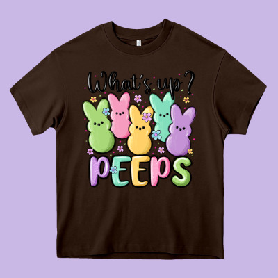 What's Up Peeps Heavy Core Tee Designed By Maliassmallbusiness