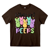 Chocolate Brown what's up peeps Heavy Core Tee - MaliasSmallBusiness