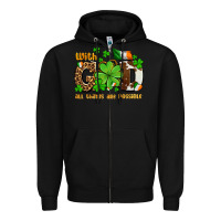 Black with god all things are possible Zipper Hoodie - OliviaCreatesArt