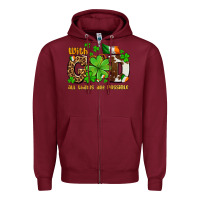 Burgundy with god all things are possible Zipper Hoodie - OliviaCreatesArt