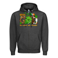 Charcoal Heather with god all things are possible Zipper Hoodie - OliviaCreatesArt