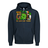 Navy with god all things are possible Zipper Hoodie - OliviaCreatesArt