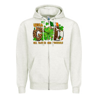 Oatmeal Heather with god all things are possible Zipper Hoodie - OliviaCreatesArt