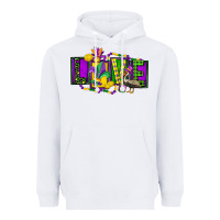 White mardi gras love Heavyweight Hoodie - FaDigitalArtStudio