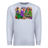 Heather Grey christmas louisiana mardi gras trees Premium Sweatshirt - FaDigitalArtStudio