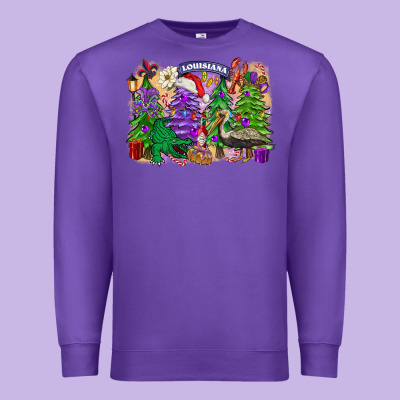 Christmas Louisiana Mardi Gras Trees Premium Sweatshirt Designed By Fadigitalartstudio
