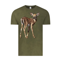 Vintage Olive white tailed fawn deer Vintage Tee - LillyAllenDesigns