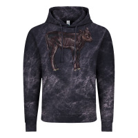 Cloud Black Black Angus Calf Illustrations Vintage Hoodie - LillyAllenDesigns